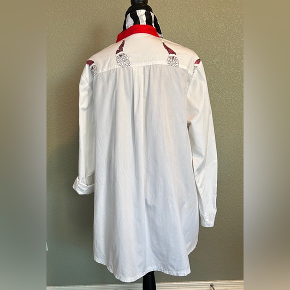 Berek XL Sequin Santa Holiday Button Down Tunic Top - Picture 3 of 16